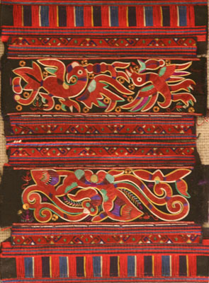 Miao sleeve attachments with embroidered animal design